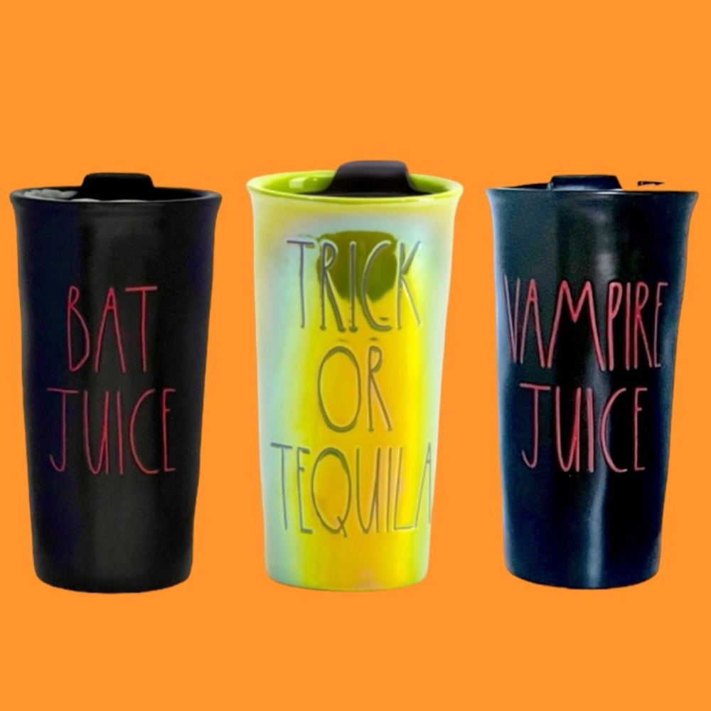 🎃RAE DUNN Travel Tumbler Set Of 3 / Halloween Fall, Hot & Cold Beverages
